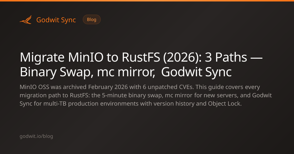 Migrate MinIO to RustFS (2026): 3 Paths — Binary Swap, mc mirror ...